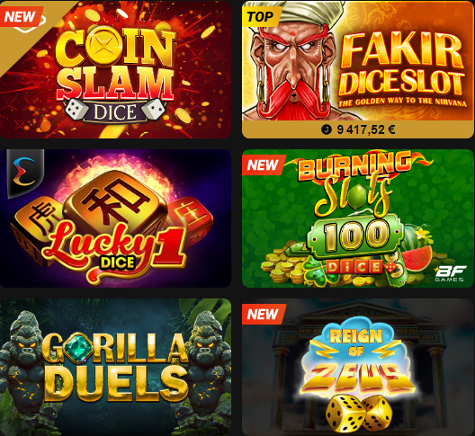 Slots disponibles dans la section d'or de GoldenVegas Casino